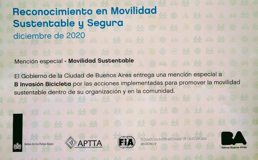 B Invasion Bicicleta a recu un prix pour la promotion 1